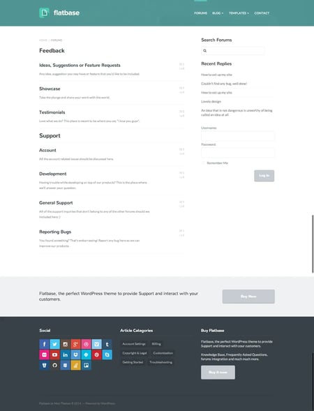 Great WordPress Forum Themes: Flatbase