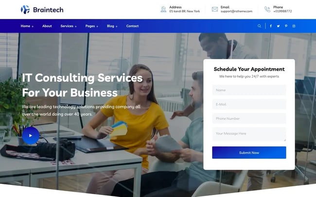 Braintech is a best-selling technology WordPress theme
