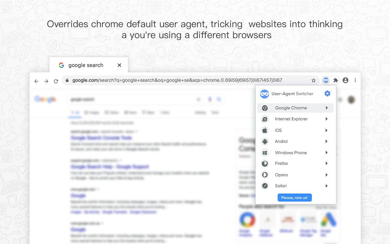 user-agent-extensão-googlechrome