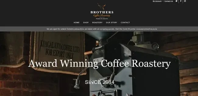 Brothers Coffee coffee shop website design