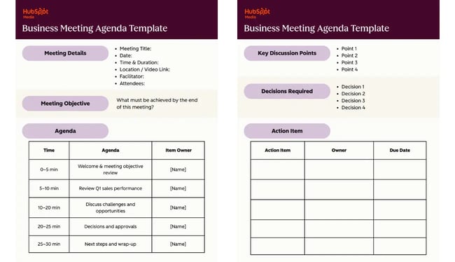 Business Meeting Agenda Template