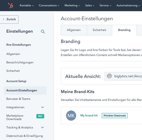 Account-Standardeinstellungen