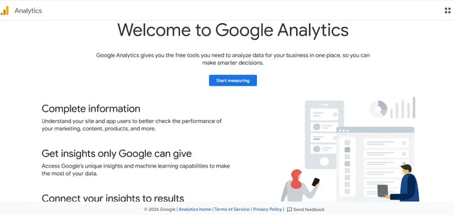 CMS features - Google Analytics landing page, Features of Content Management System