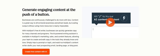 CMS features - HubSpot AI-powered content creation tools, CMS capabilities