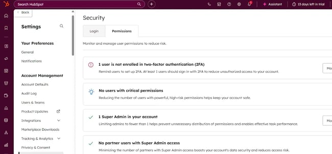 CMS features - HubSpot CMS security settings, CMS capabilities