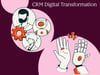 Roboter und menschliche Marketer arbeiten Hand in Hand und stehen für eine digitale Transformation im CRM
