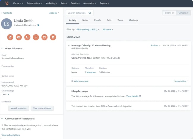 Calendly is a sales scheduling software and meeting scheduler that integrates with HubSpot.