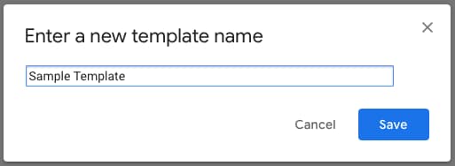 Save your canned response template name