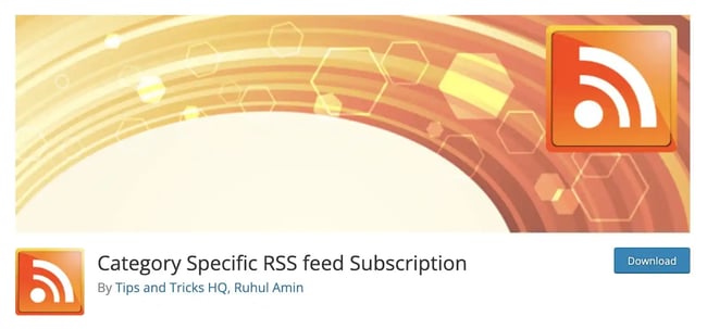 Category Specific RSS Feed Subscription