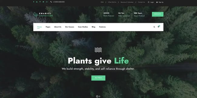 Chariti WordPress theme for nonprofit organizations