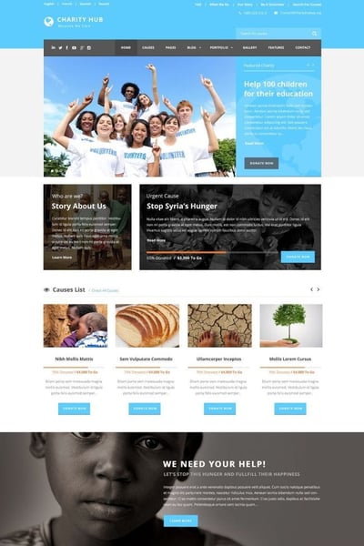 Charity Hub WordPress theme for nonprofit organizations