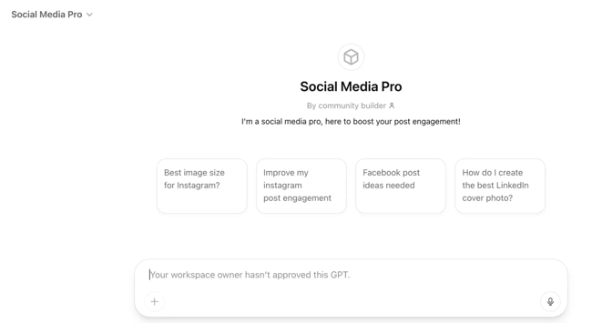 ChatGPT Pro for social media prompt interface