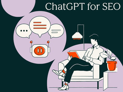 A marketer sits on a couch and enters prompts into ChatGPT