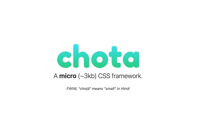 css framework, Chota