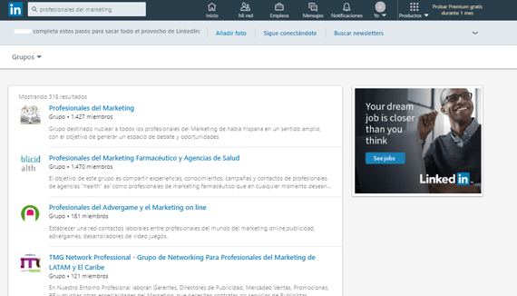 Cómo encontrar un grupo en LinkedIn