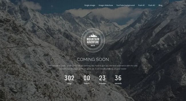 Coming soon demo of Oleos WordPress theme
