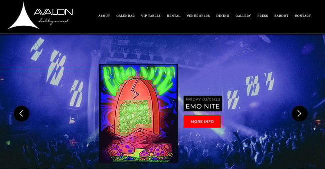 Hakkasan's website is a nightclub website