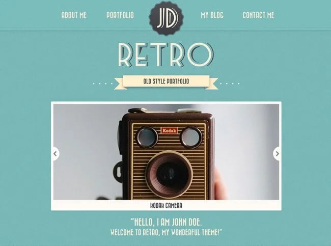 Best Vintage Retro Style WordPress Themes: Retro Portfolio