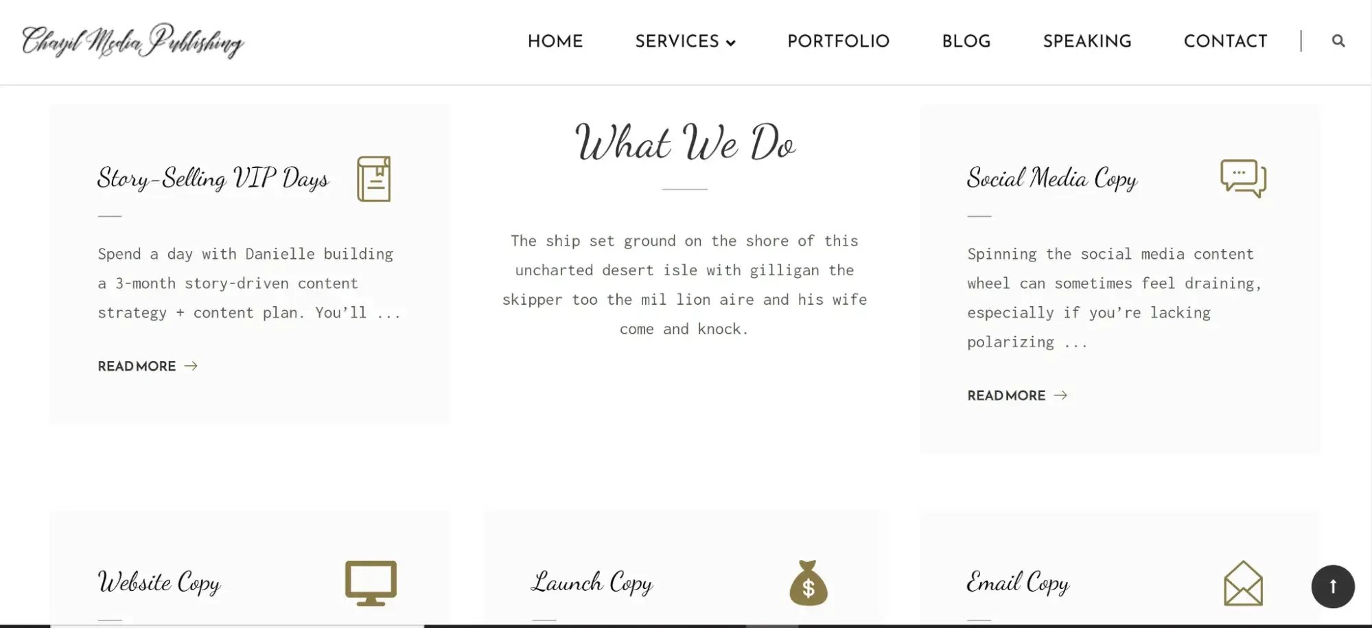 Copywriting portfolio example by Danielle Wallace