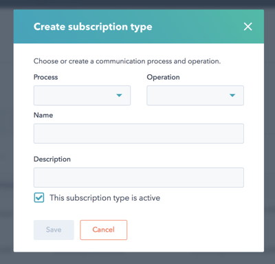 Create subscription type