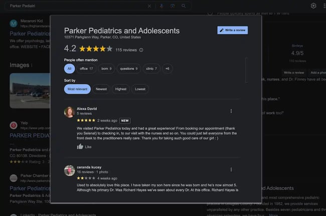 Customer review of Parker Pediatrics and Adolescents
