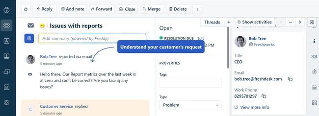 Customer service tracking software tickets - Freshdesk