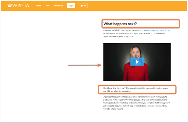 Wistia Partner Program Thank You Page