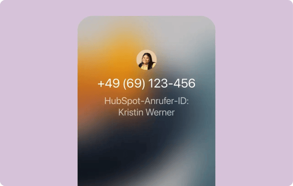 Eine Anrufer-ID in der Mobile-App von HubSpot
