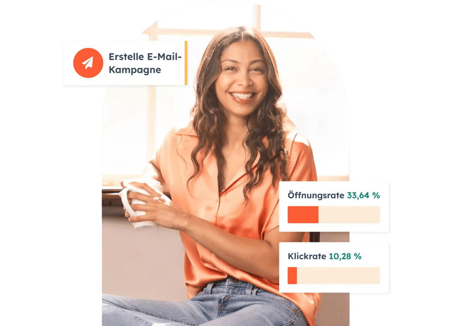 Frau nutzt HubSpot Software um Leads zu generieren