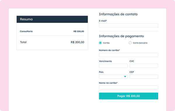 exemplo de Página de finalização de compra