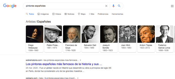 Datos estructurados en Google- carruseles