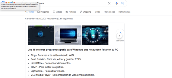 Datos estructurados en Google- featured snippet