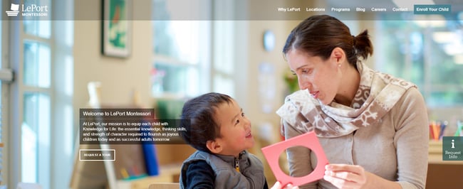 homepage for the daycare website kids r kids