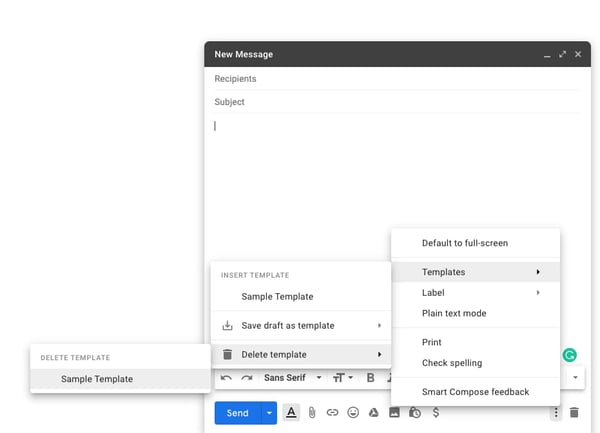 How to delete a canned response in Gmail