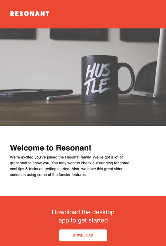 Newsletter-Template Resonant von HubSpot