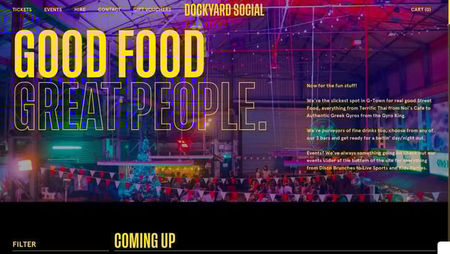 Dockyard Social dynamic website examples.