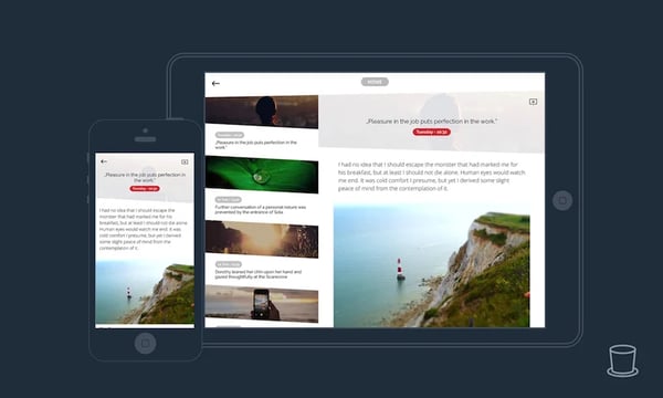 Mobile display side by side with desktop display of a travel site built with appful plugin