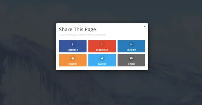 Enabling the popup location will display your social sharing buttons like a popup window on your visitors screen