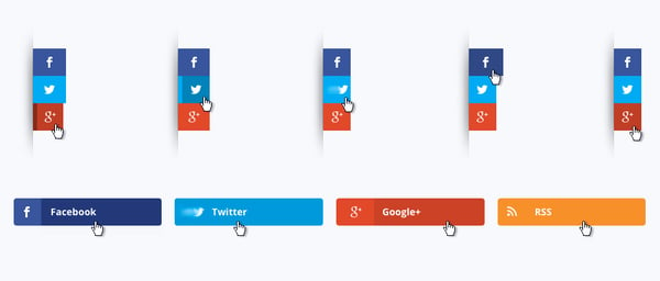 The Monarch plugin provides nine hover effects for you to  choose from when customizing your social sharing and following buttons