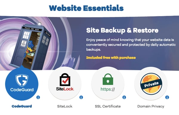 HostGator's WordPress hosting plans include CodeGuard, SiteLock, and SSL certificate