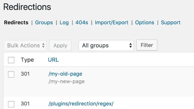 Redirection free WordPress plugin