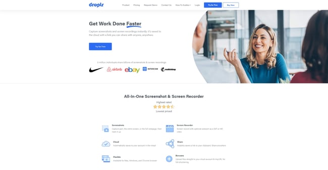 best design feedback tool: Droplr