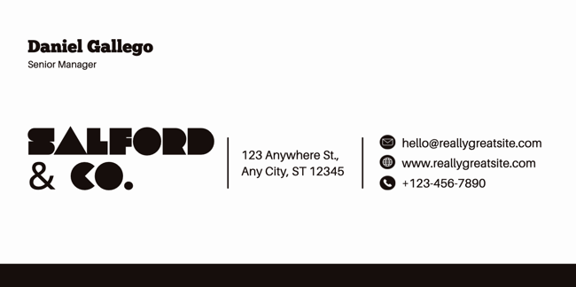 Kreative Signatur vom Canva Template Black White Minimalist