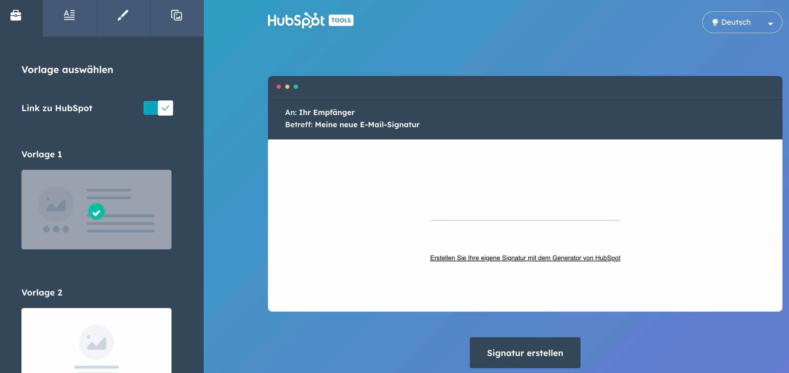 Screenshot Thunderbird-Signatur erstellen mit HubSpot E-Mail-Signatur-Generator