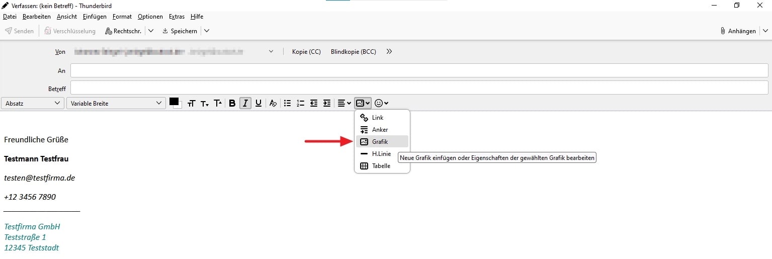 Thunderbird-Signatur mit Bild einfügen