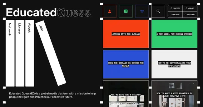 Educated Guess dynamic website examples