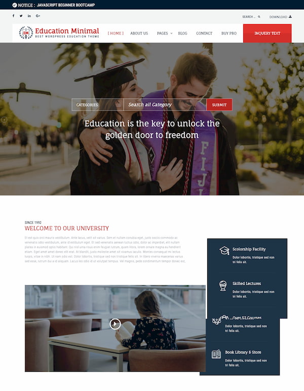 Education Minimal WordPress theme demo-1