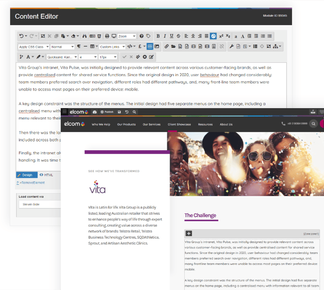 Elcom Editing Interface