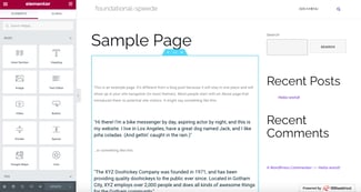 elementor wordpress: How to use Elementor with WordPress — Elementor editor with a section highlighted in blue, ready for editing