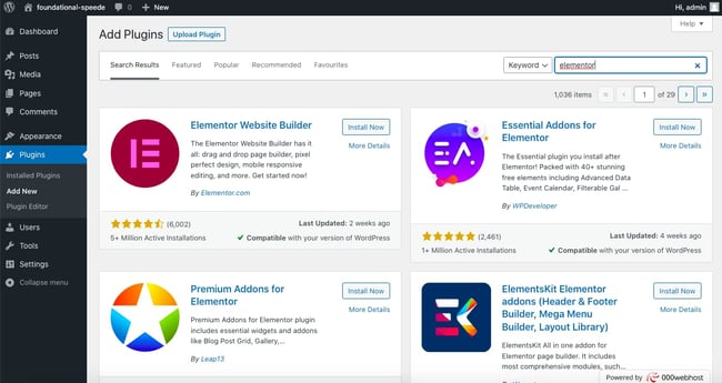 elementor wordpress: How to use Elementor with WordPress  searching elementor in wordpress dashboard to install now